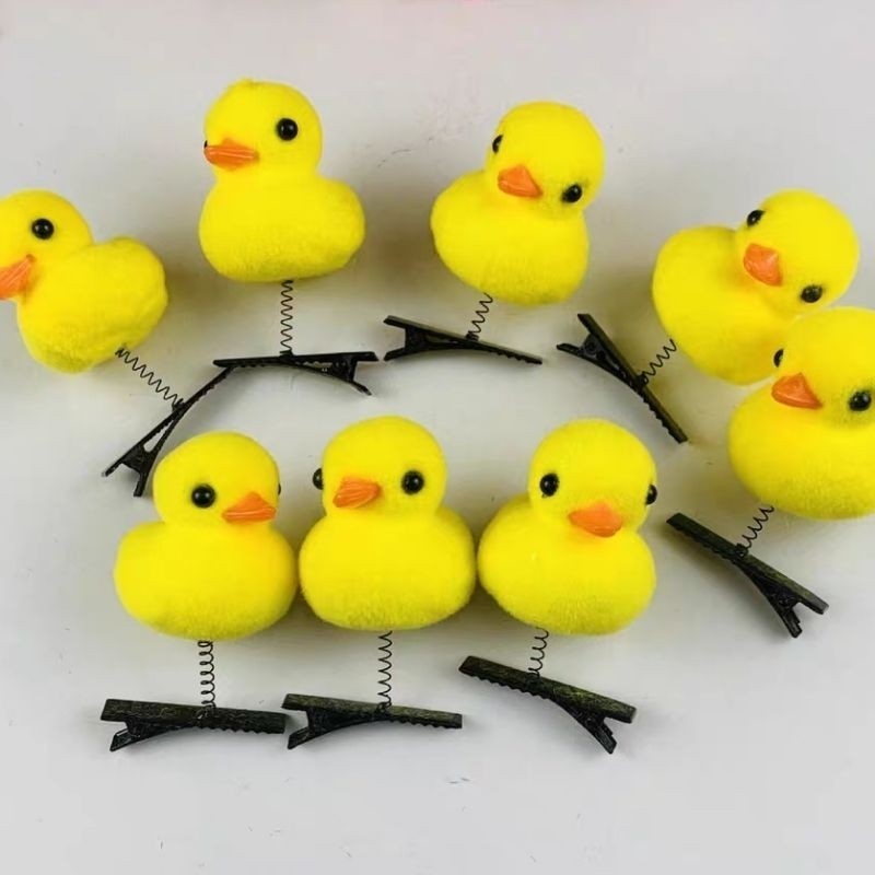 10pcs Cute Fun Hairpins Three-dimensional Little Yellow Duck Hairpin ...