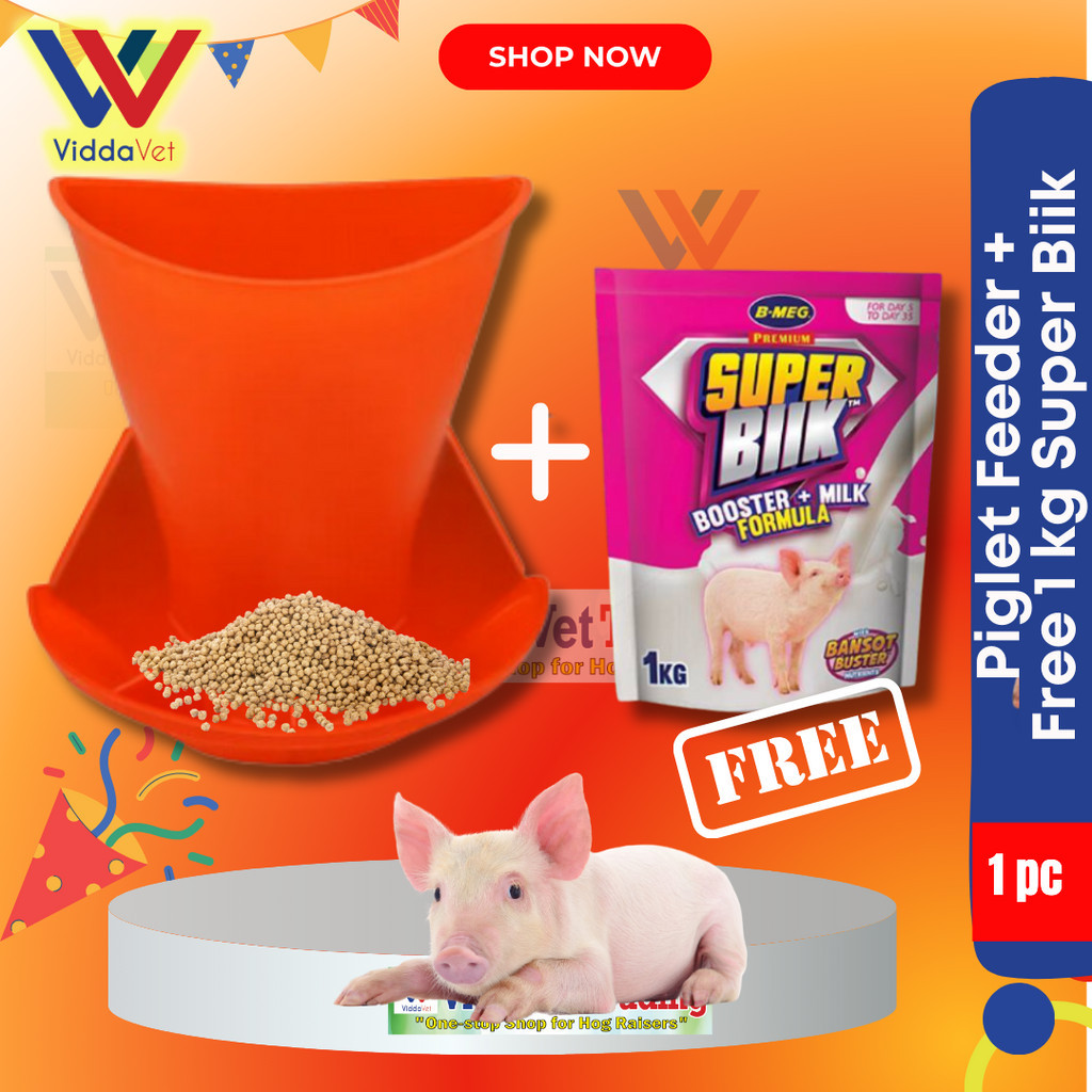 Viddavet Plastic Piglet Trough Automatic Feeder + Super Biik Piglet ...