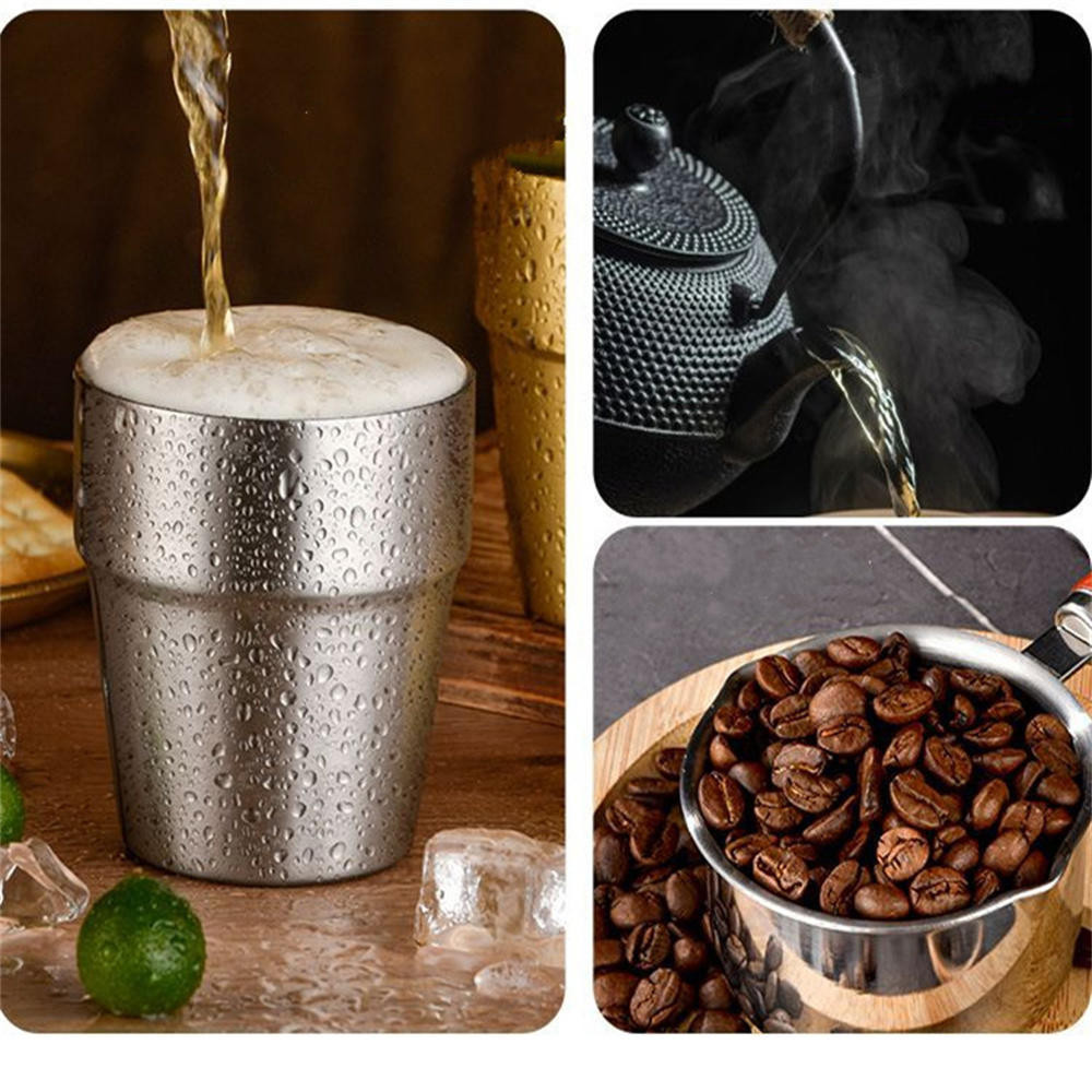 175-450ml Stainless Steel Insulated Cup Stackable Metal Cup Double Wall ...