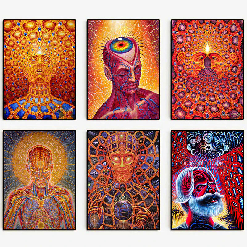 Abstract Alex Grey Trippy Psychedelic Posters And Prints Canvas ...