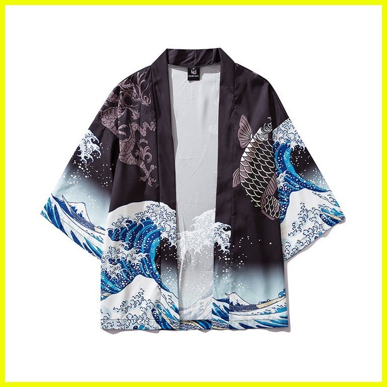 Japanese Taoist Robe Kimono Seven Sleeve Kimono For Men Spring And ...