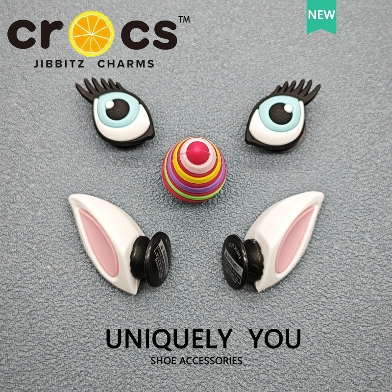 Jibbitz crocs charms Unicorn Eyes Ears 2024 New Shoes Flower Cartoon Shoes Accessories Shopee
