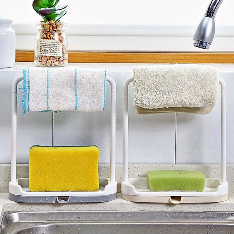 Kitchen utensil Towel rack Bathroom Soap Organizer Holder Rag Drying ...