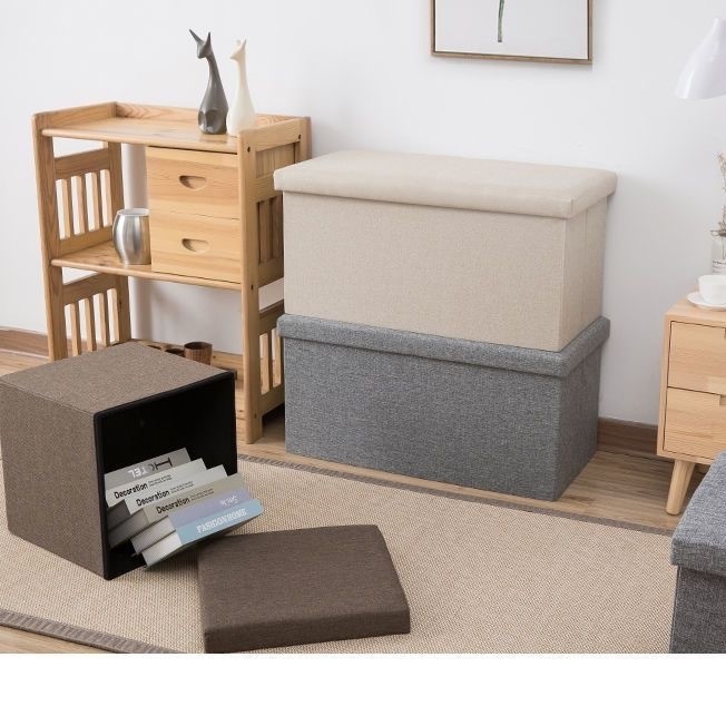 COD RTS 4 size Rectangular OTTMAN Storage Foot Stool Sit Folding ...