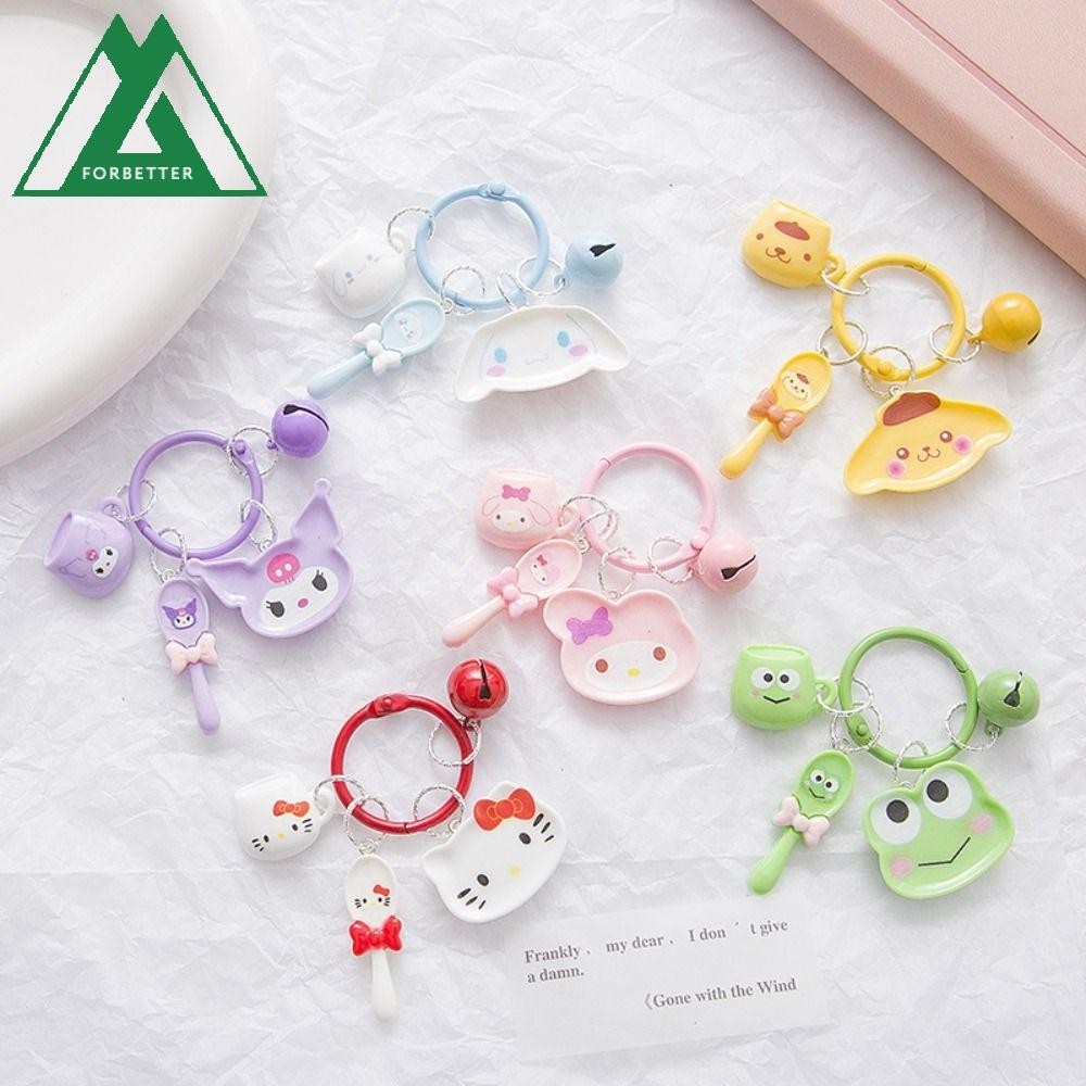 FORBETTER Cartoon Tableware Key Chain, Pompompurin KT Cat Kuromi ...