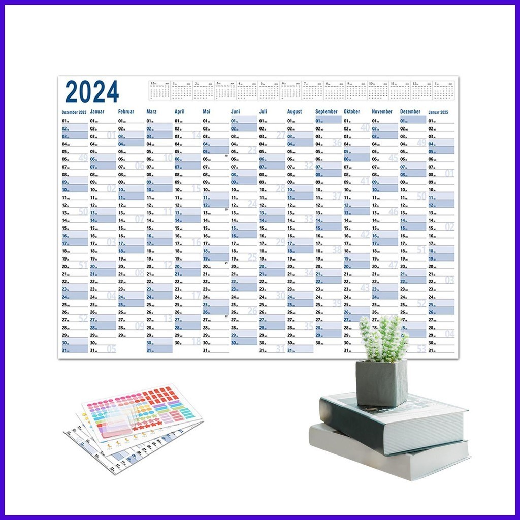 Yearly Wall Calendar 2024 Large Schedule for Wall 365Day Large Poster