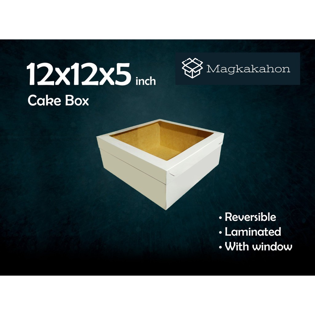 12x12x5 Inch Cake Box (Top and Bottom) | Shopee Philippines
