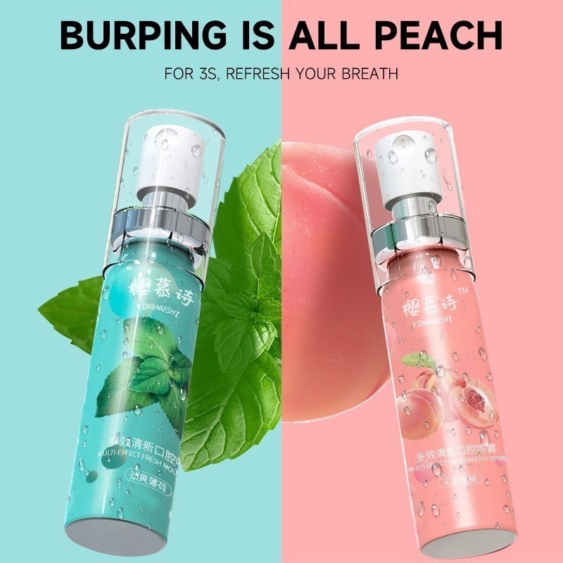 COD Mouth Spray Breath Spray Oral Spray Peach Mint Freshener Lasting ...
