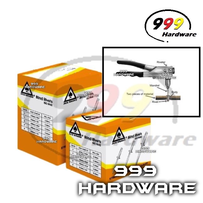 AINNA 999 ACE BLIND RIVET 拔钉 (20PC) / RIVERTS / PAKU RIVET / RIVETER ...