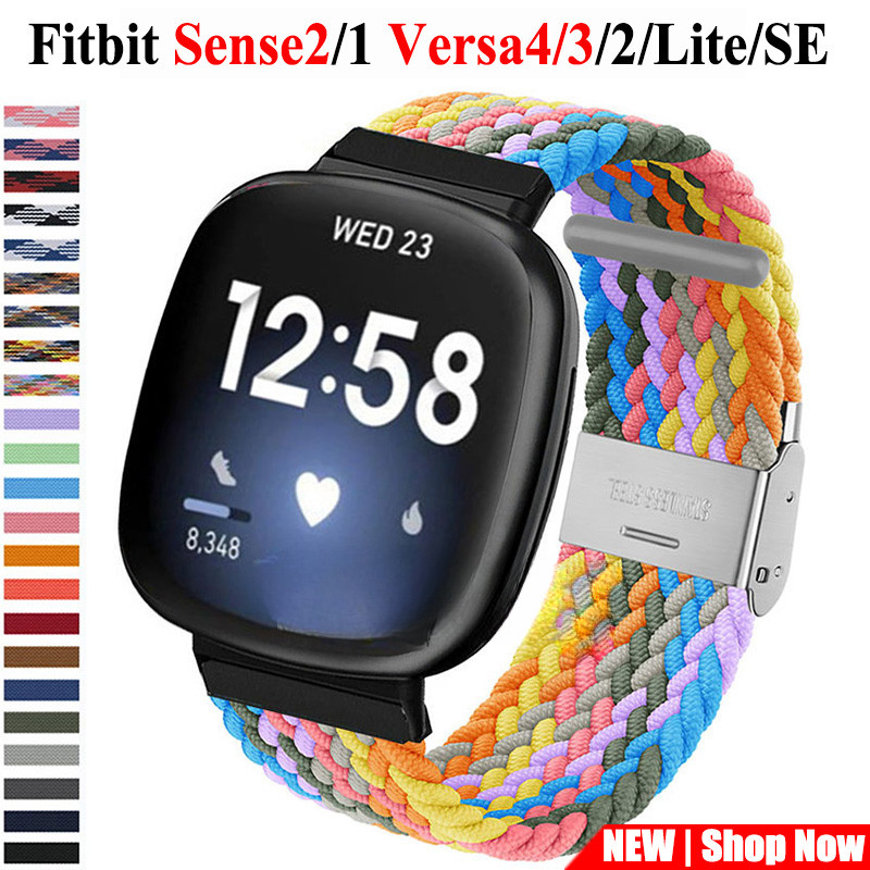 Braided Nylon Watch Strap for Fitbit Versa 4 3 Sense2 Sense Band ...