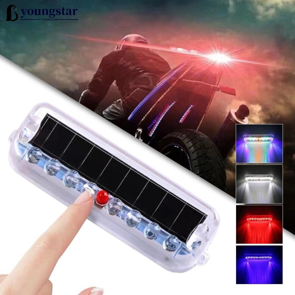 YOUNGSTAR 1Pc Mortorcycle Solar Power LED Strobe Light Warning Light ...