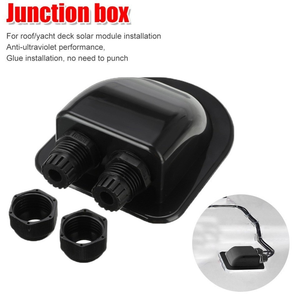Caravan Marine Roof Mount Black Ip68 Solar Cable Entry Gland Box ...