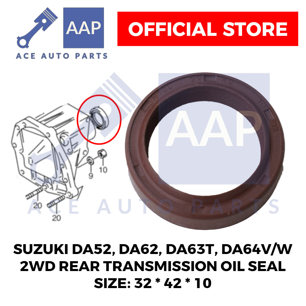 Suzuki K6A Rear Transmission Oil Seal Multicab/Transformer DA52 DA62 ...
