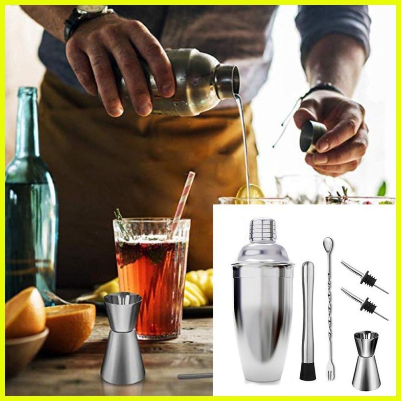 9pcsset 750500ml Cocktail Shaker Set Bartender Equipment Kit Stainless Steel For Bar Party 3653