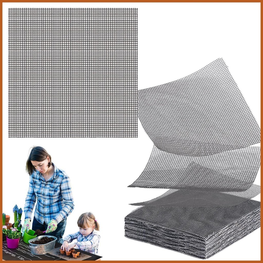 Bonsai Pot Drainage Mesh 50Pcs Screen Mesh Netting for Plant Pots