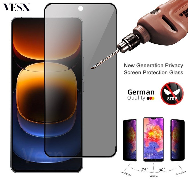 9D Full Anti-Spy Privacy Tempered Glass Screen Protector For VIVO iQOO ...