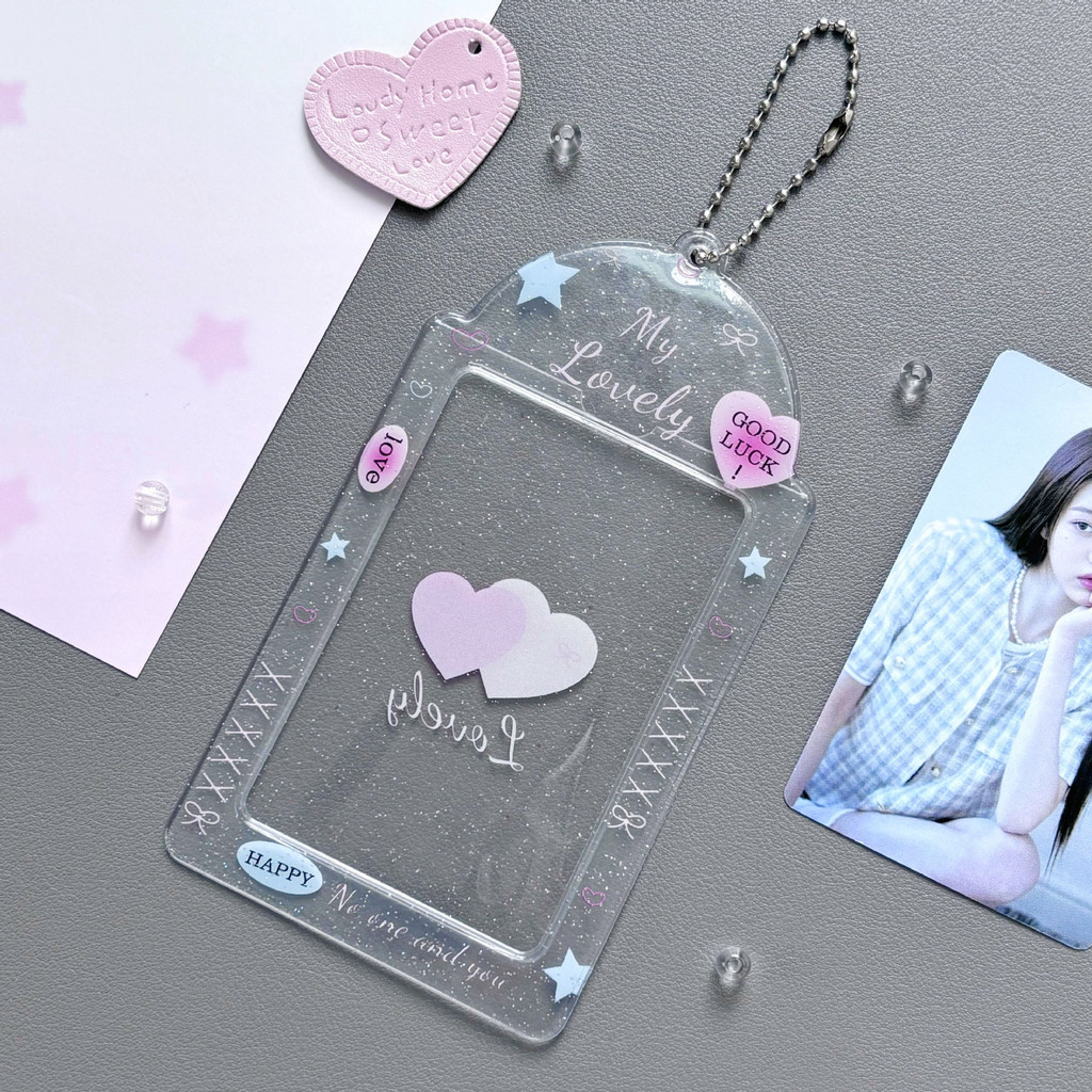 Transparent Glitter Love Cartoon 3 Inch Pvc Idol Small Card Random Card ...