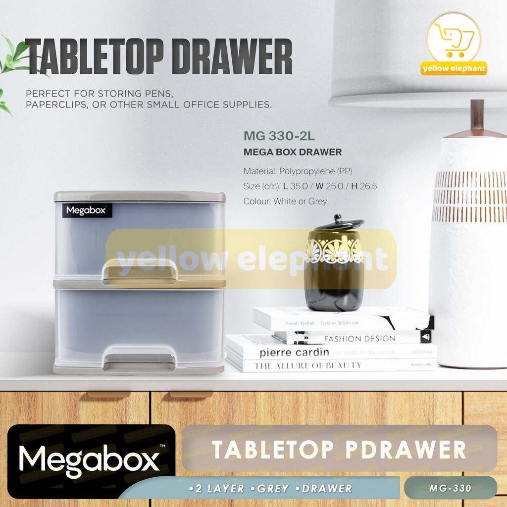 Megabox Mg-330 Drawer 2 Layers White, Gray | Shopee Philippines