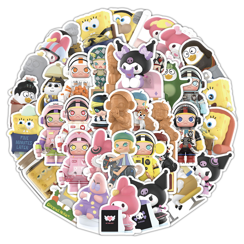 60PCS Image Cartoon Characters Mixed Waterproof Graffiti Stickers for ...