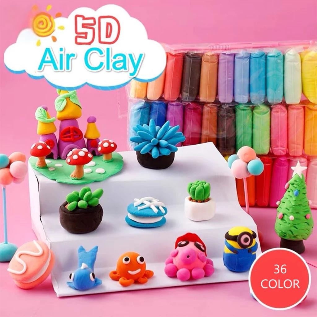 36 PCS Air Dry Clay,Magic Clay Tools for Kids DIY,Colorful Children ...
