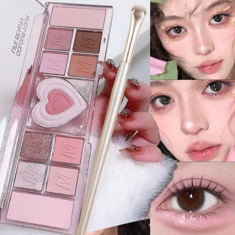 12 Colors Multi Functional Eye Shadow Powder Blusher Highlight ...