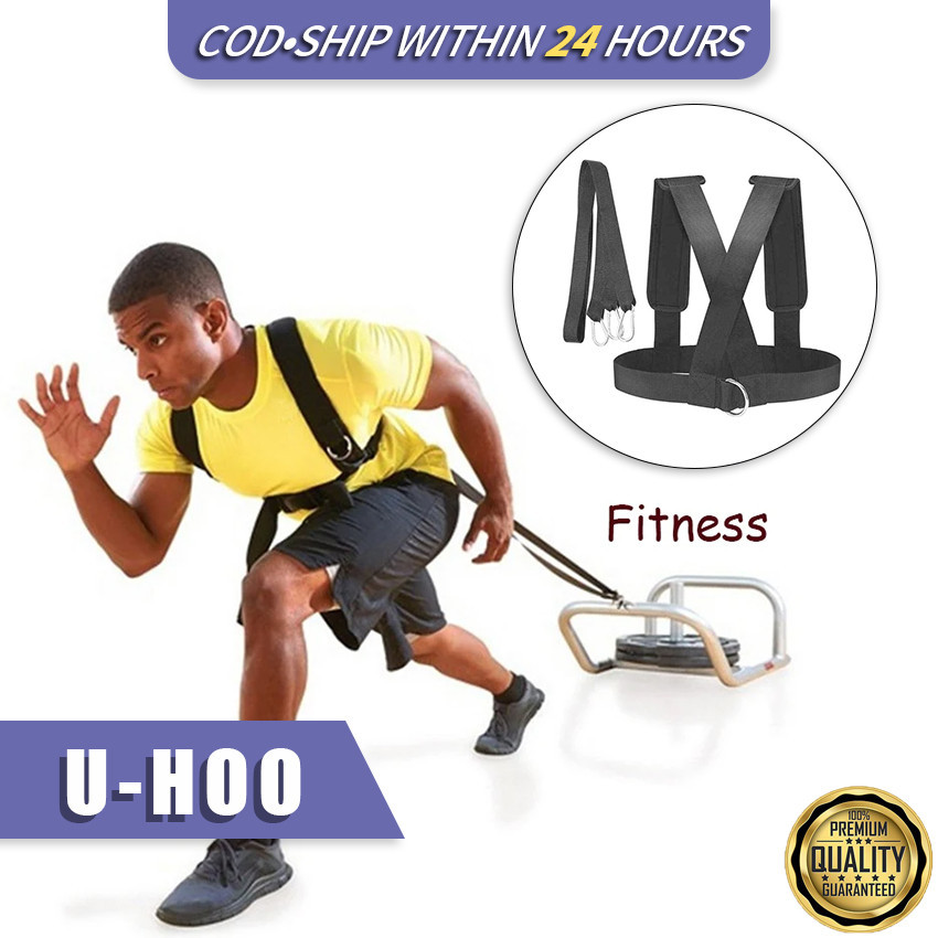 62.5inch Fitness Workout Sled Harness Adjustable Speed Trainer Tire