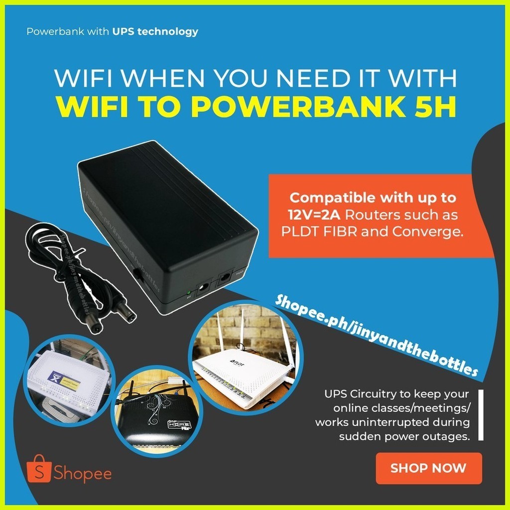 COD AVAILABLE] Wifi to Powerbank 12v2A/3A for PLDT Fibr, Globe