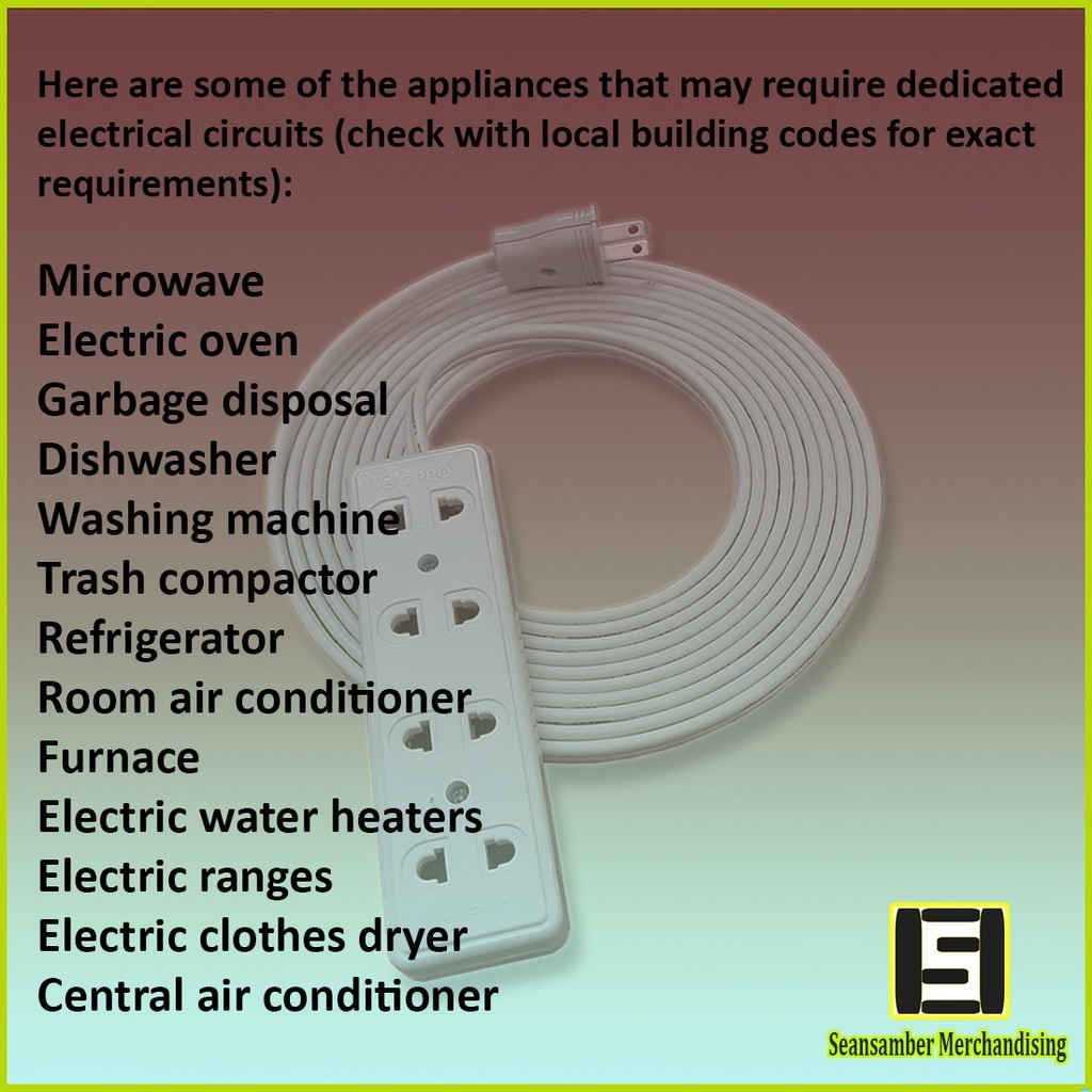 Extension Cord with 4 Gang Universal Outlet 20 Meters in Length