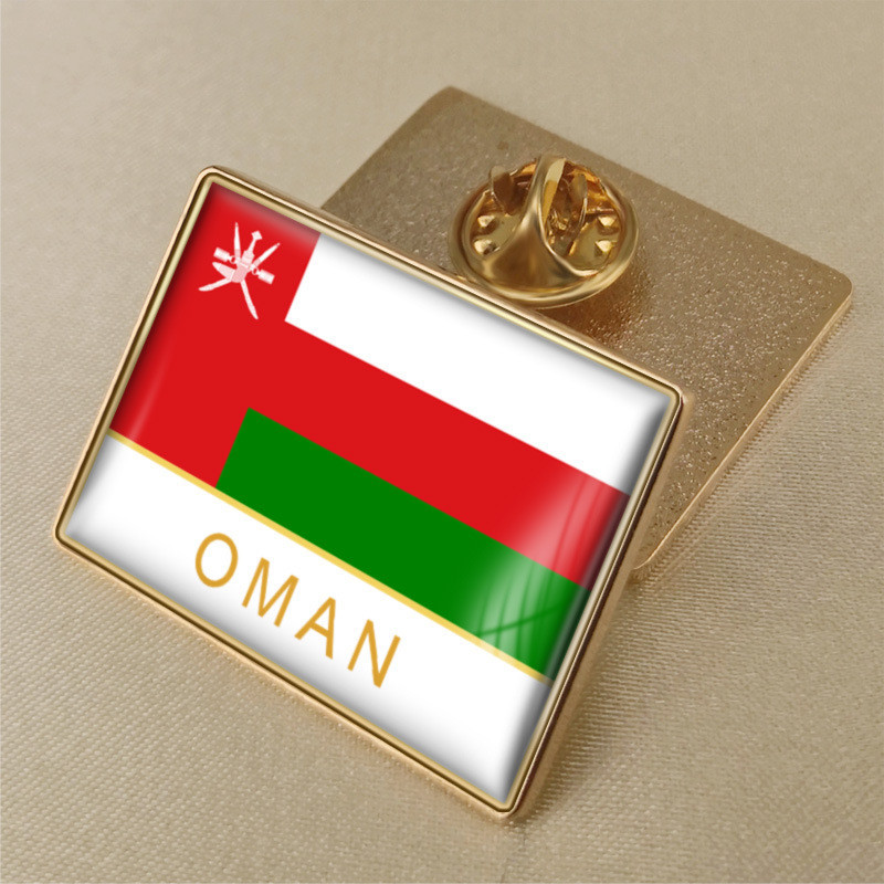 Oman Flag Crystal Drip Gum Emblem High-end Brooch Common Luxury Badge ...