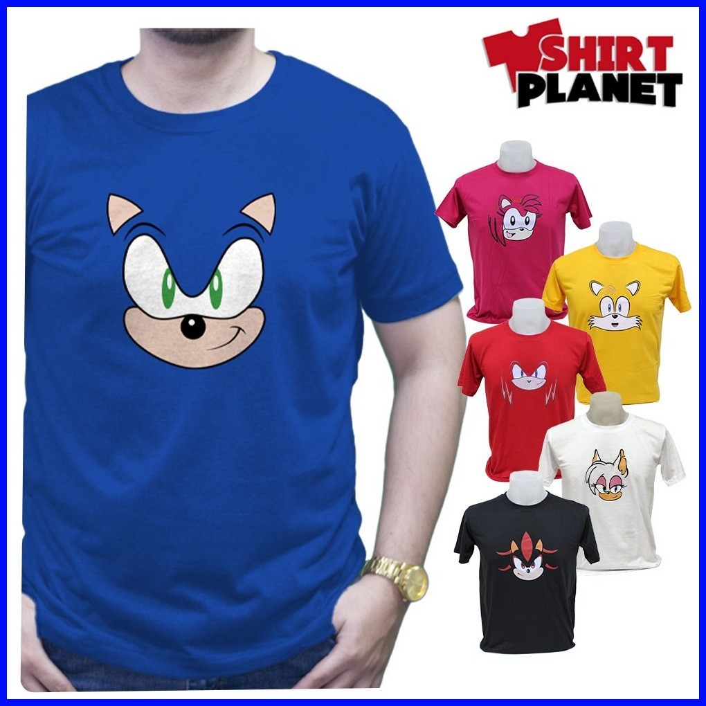 Shirt Planet Faces Design Sonic Tails Shadow Amy The Hedgehog Kids 