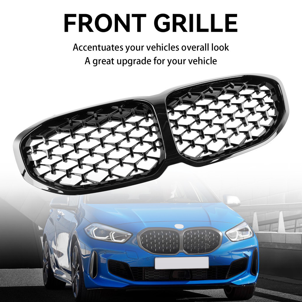 New Gloss Black Diamond Front Kidney Grill Grille Fit BMW 1 Series F40 ...