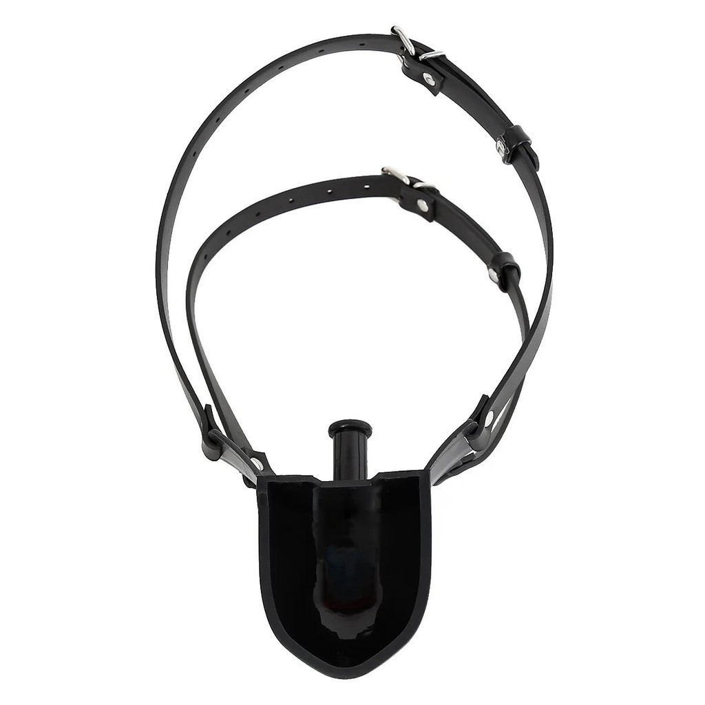 Watering Silicone Mouth Gag Mask Hood PU Leather Oral Enema Drool Plug ...