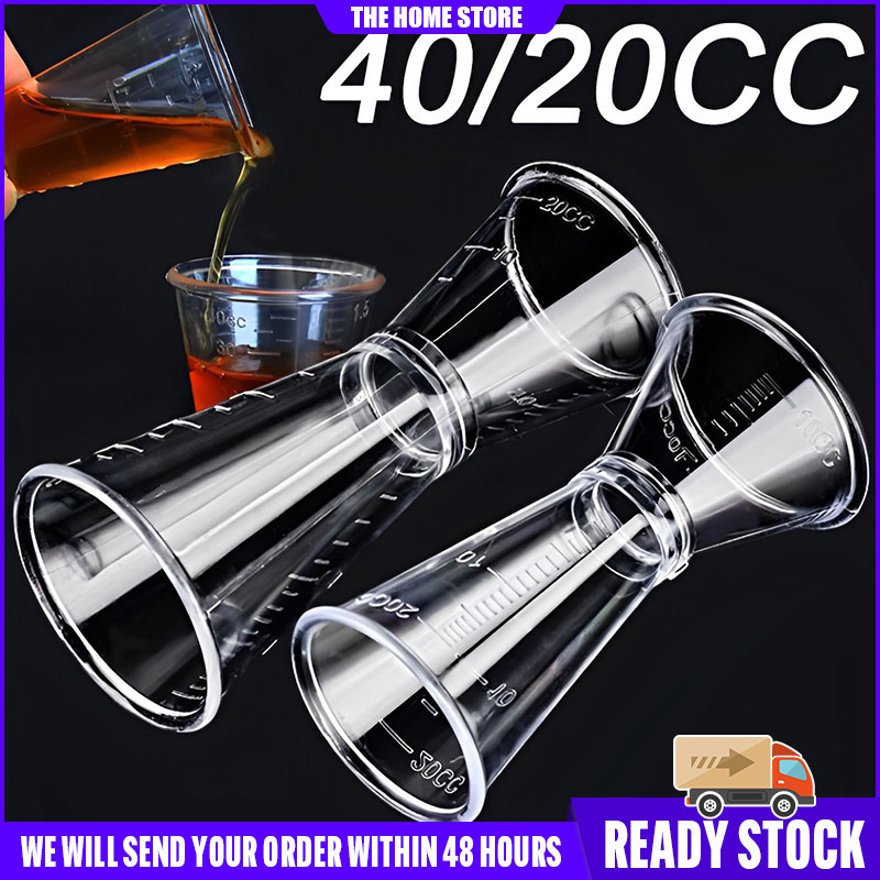 40cc Acrylic Clear Double Jigger Measuring Cup counting 100ml for ...