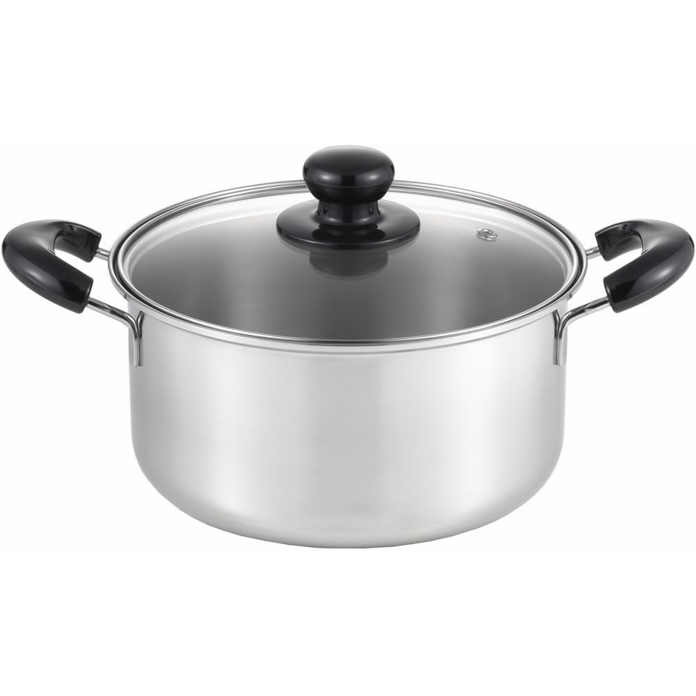 YOSHIKAWA COOK LOOK BASIC two-handled pot 22cm 4.3L, both for induction ...