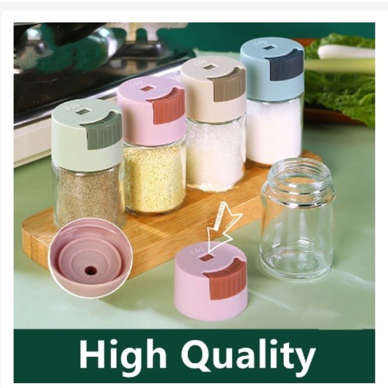 Hh Adjustable Condiments Container Seasoning Bottle Salt Shaker Glass Jar Tank Ml Kitchen