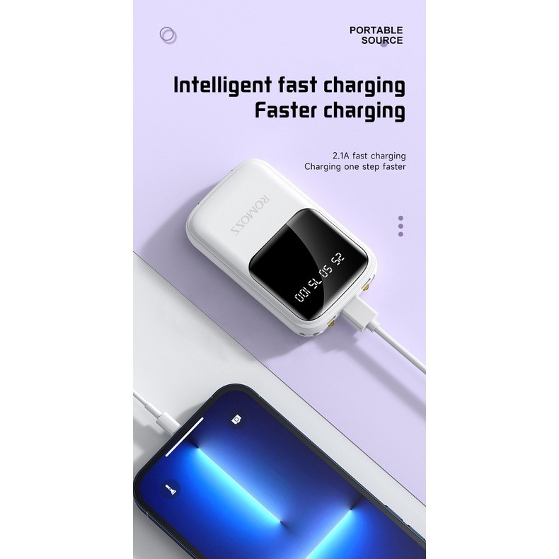 Romoss Original Kc Mah Fast Charger Powerbank With Led Emergency