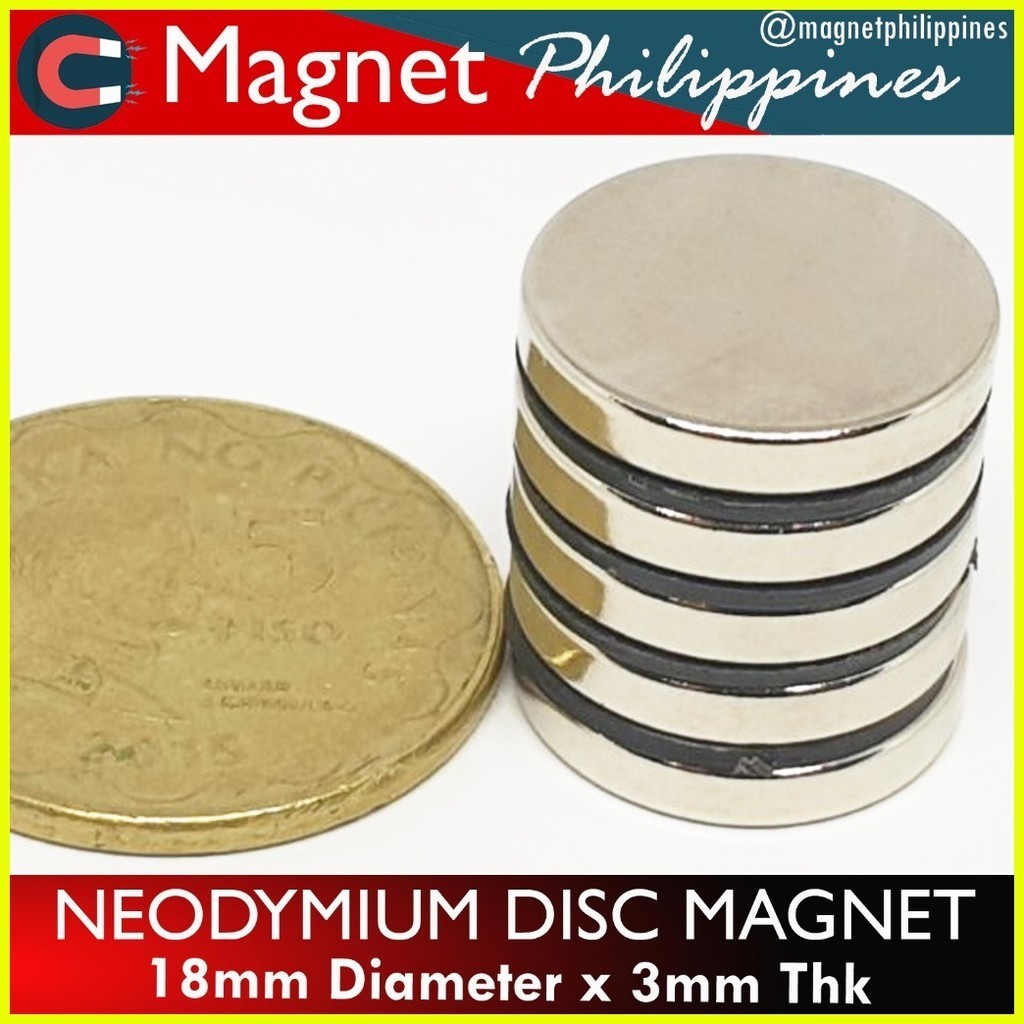 ♞5 PCS. N52 Neodymium DISC Magnets 18MM Diameter Variations Strong Rare ...