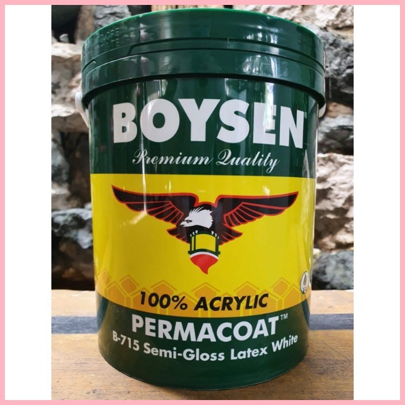 Semi Gloss Latex 715 White 4L Boysen Permacoat Acrylic Paint 4 Liter 1
