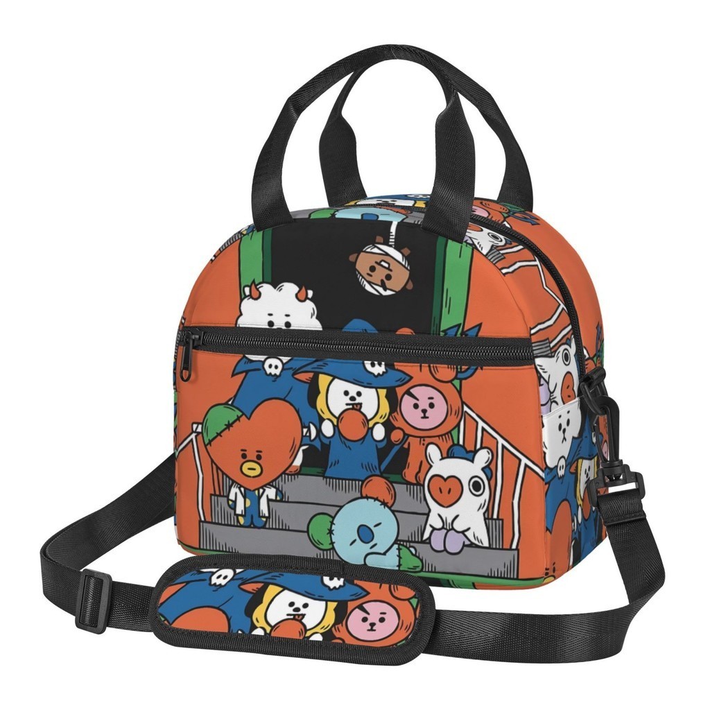 BT21 BTS Lunch box handheld crossbody insulated lunch bag with