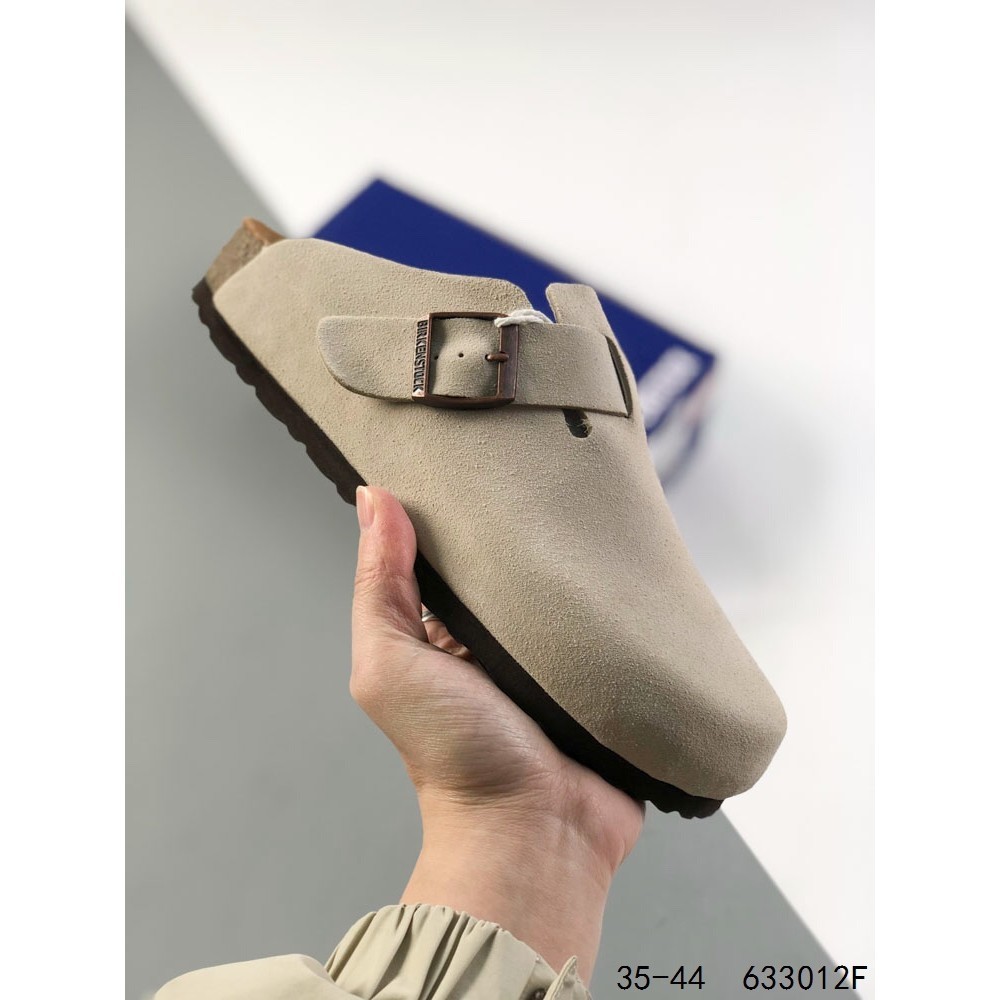 Birkenstock Closed toe slippers Cow Leather Material Semi slipper sandals Men s Sandals Women s Sandals Half Slippers Milky White PMUS