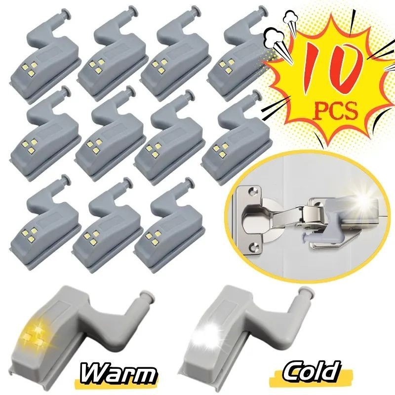10Pcs Battery Powered Wireless LED Smart Sensor Cabinet Light - Kitchen ...