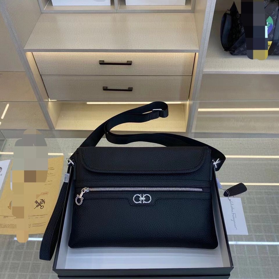 New Full Cowhide Men's Handbag LargeCapacity Clutch Bag Shoulder Bag