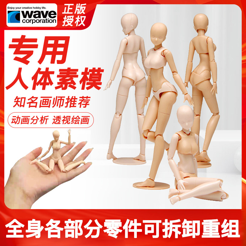 Japanese Wave Human Body Model Painting DIY Dedicated Joint Movable ...