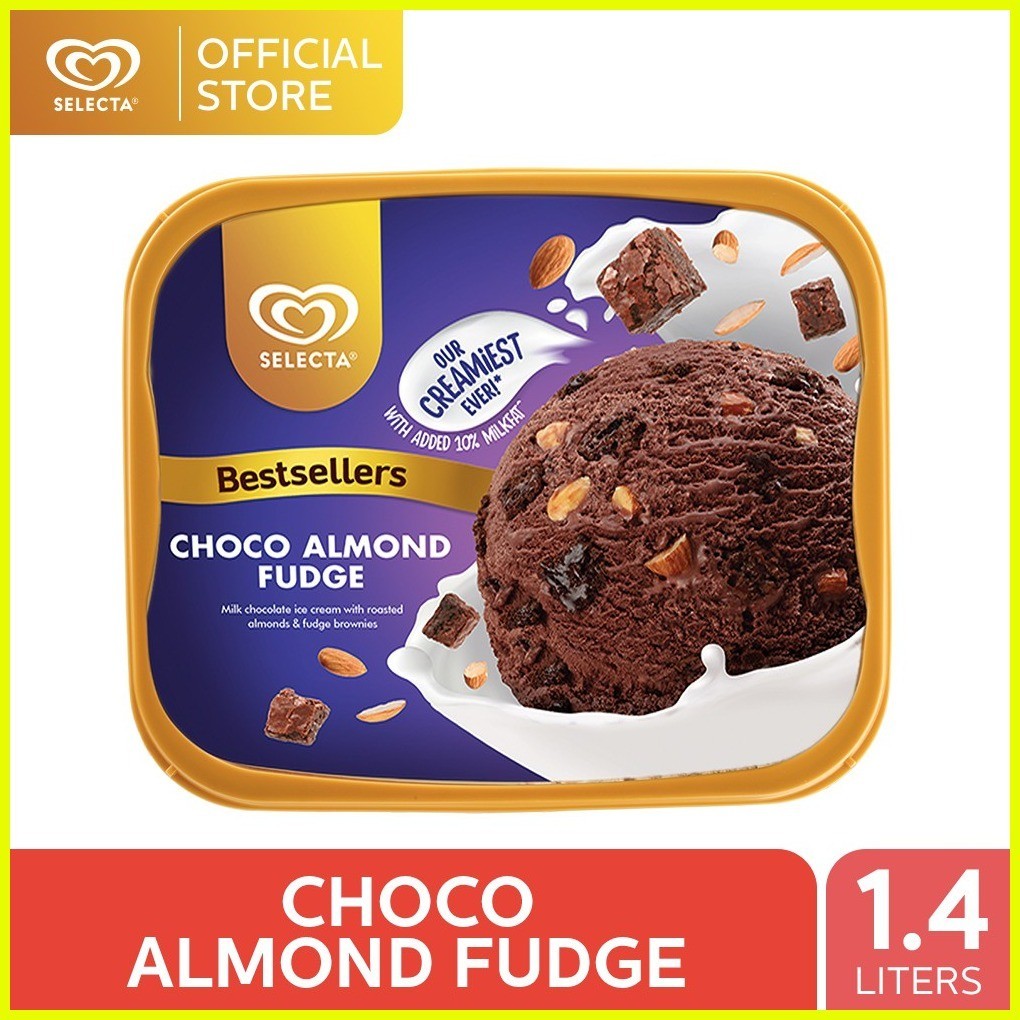 ♞Selecta Choco Almond Fudge Ice Cream 1.4L Shopee Philippines