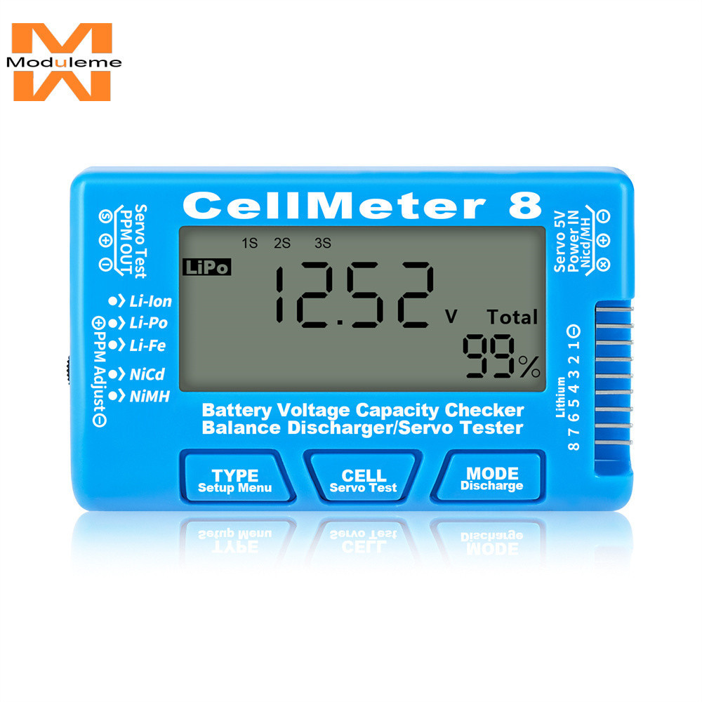 8 in 1 Battery Meter Intelligent Cell Meter Digital Battery Checker ...