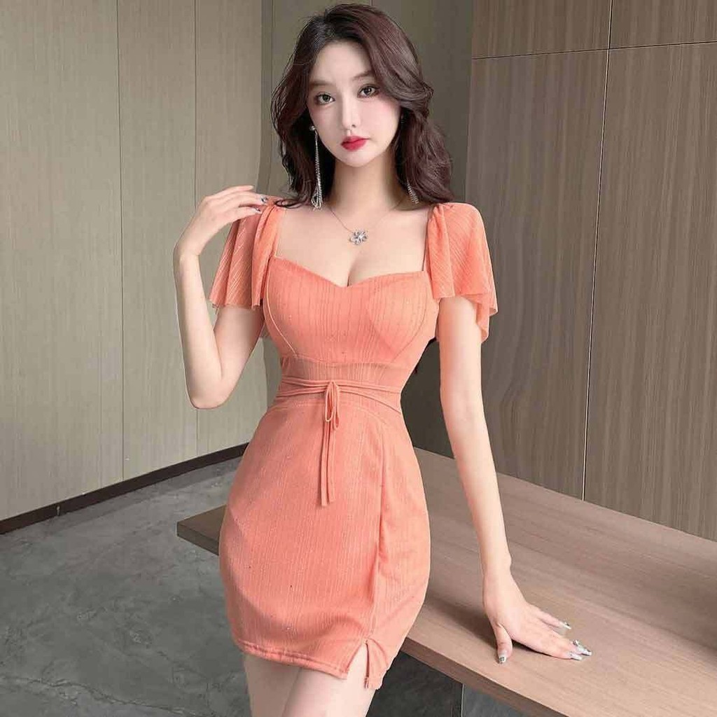[In Stock] Sexy Dress Nightclub Dress Women Clothes Mesh slimming and ...
