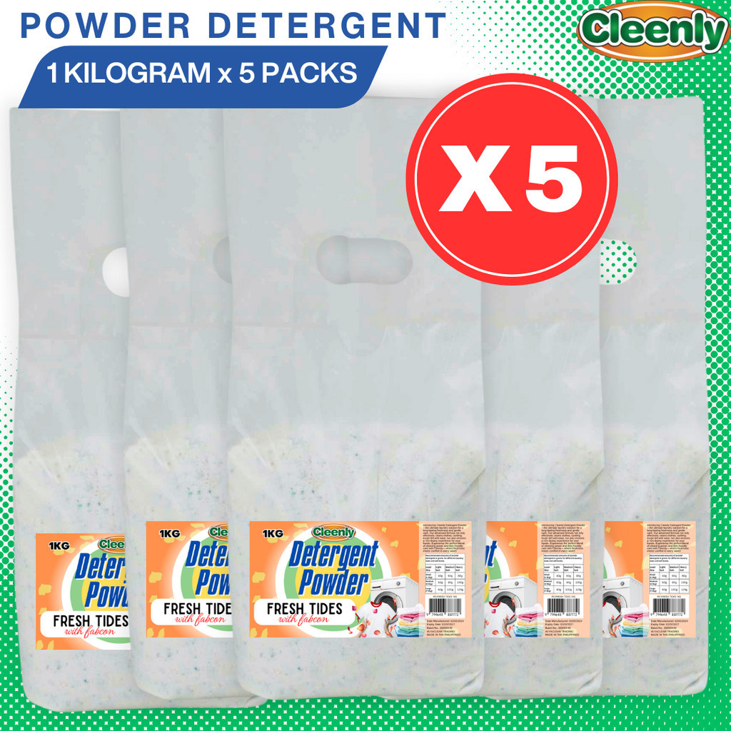 Detergent Powder - FRESH TIDES - 1kg x 5 packs Set | Shopee Philippines