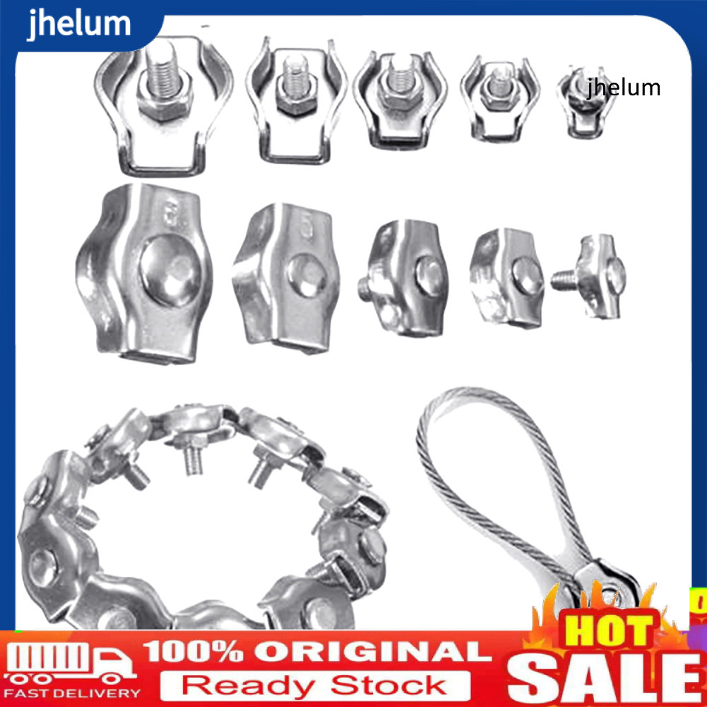 [jhelum.]2Pcs M2-M8 Stainless Steel Wire Rope Single Grip Clips Cable ...