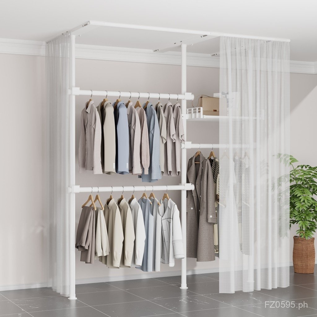 Open Dustproof Metal Wardrobe Storage Rack Combination Floor-standing ...