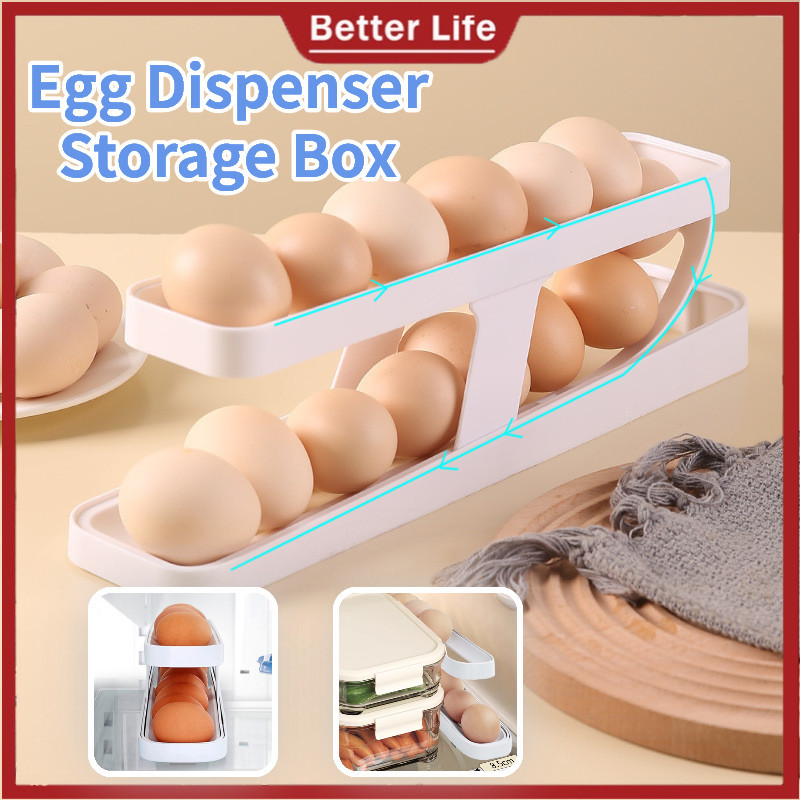 Household Double-layer Rolling Egg Distribution Storage Rack ...